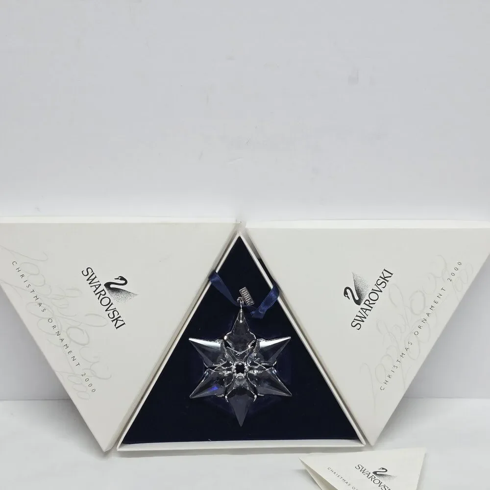 Swarovski Crystal 2000 Annual Christmas Snowflake Star Large Ornament With Box